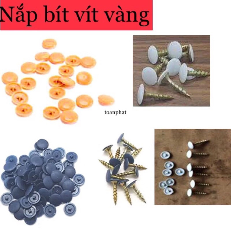 Nút nhựa, nắp đậy bịt đầu vít (100 cái)