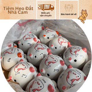 ( Lỗ Tròn ) Ống heo mini 12cm - BABY SHARK - Cá Mập, heo đất tiết kiệm, lợn sứ, gốm sứ bát tràng, 12cm