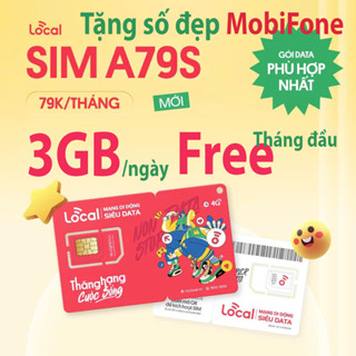 Sim Local 4G Mobifone 90Gb tốc độ cao [Miễn phí Tháng đầu], Gia hạn 79.000đ/ tháng.