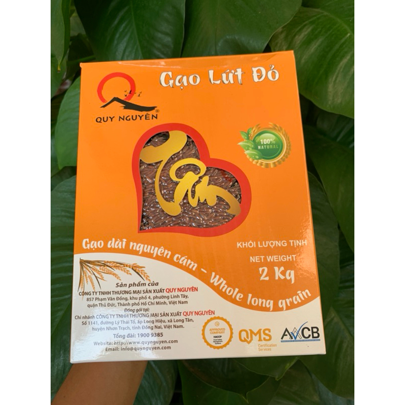 Gạo Lứt Đỏ Quy Nguyên (Hộp 2kg) - Gạo lứt huyết rồng hữu cơ