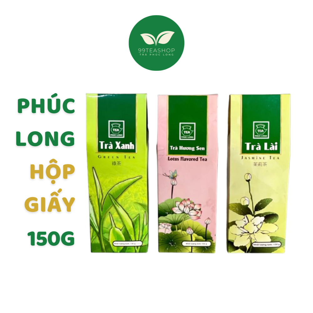 Trà hộp giấy Phúc Long 150g (trà xanh, trà lài, trà sen)