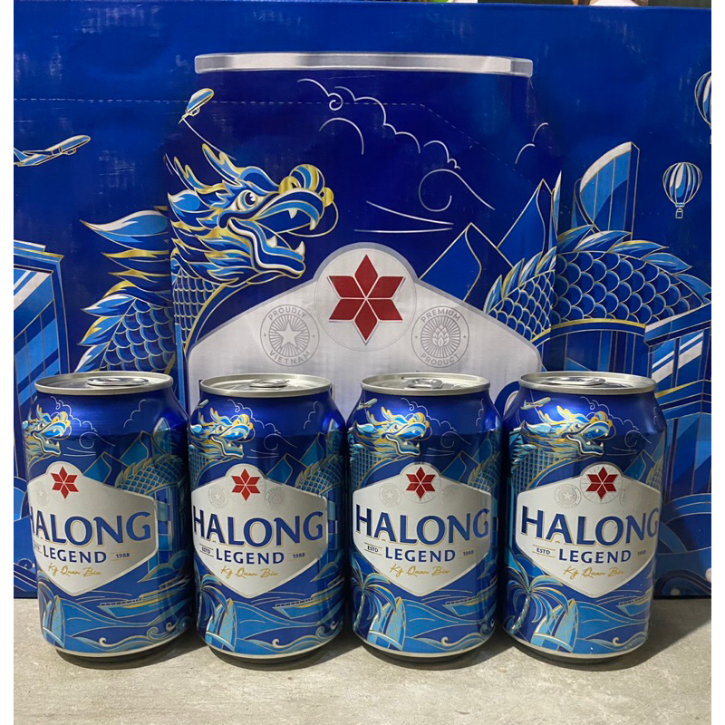 Thùng bia HẠ LONG LEGEND 24 lon xanh