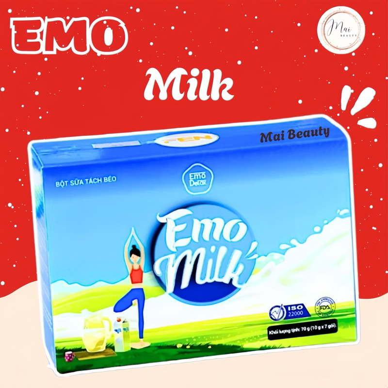 EMO DETOX - Bột Sữa Bò Tách Béo Emo Milk Hỗ Trợ Giảm Cân, Emoslim kiểm soát cân nặng Chính Hãng