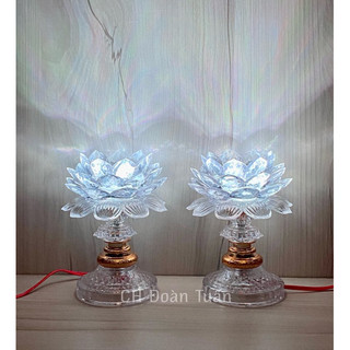 Đèn hoa sen đổi màu (1 cặp) - Đèn bàn thờ hoa sen LM01,LM02,LM03