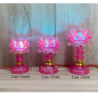 Đèn hoa sen đổi màu (1 cặp) - Đèn bàn thờ hoa sen LM01,LM02,LM03