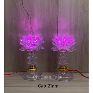 Đèn hoa sen đổi màu (1 cặp) - Đèn bàn thờ hoa sen LM01,LM02,LM03