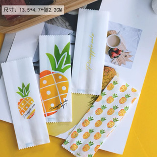 100 vỏ túi bánh dứa KHÔNG KÈM KHAY 13,5x4,8cm mix 4 mẫu