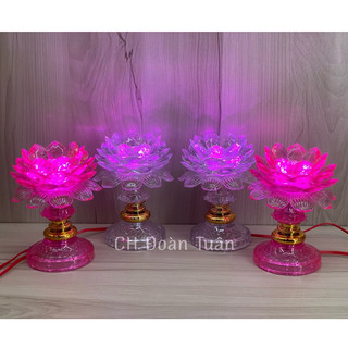 Đèn hoa sen đổi màu (1 cặp) - Đèn bàn thờ hoa sen LM01,LM02,LM03