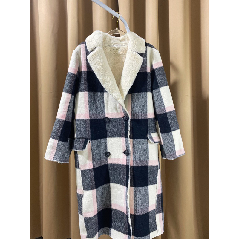 Áo khoác dạ dáng dài 2hand, Áo dạ 2hand lót lông ấm áp