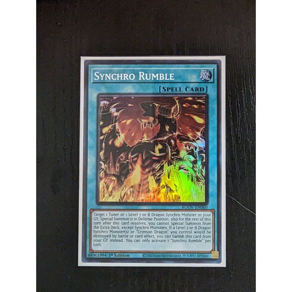 super rare [ Dưa Hấu Yugioh ] Lá bài thẻ Synchro Rumble - Tặng bọc bài nhựa bảo quản