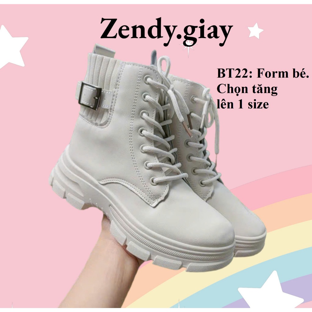 Bốt Nữ Ngôi Sao Boot Dây Buộc Đế Răng Cưa Và Boot Nữ Cổ Chun Đế Cao Su (Hàng Quảng Châu) Boot nữ cổ 