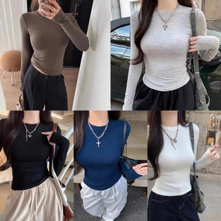  Áo Thun Nữ Dài Tay Chất Giấy Lông Thỏ Siêu Co Giãn Mềm Mịn- Áo Thun Giữ Nhiệt Ôm Body m660 