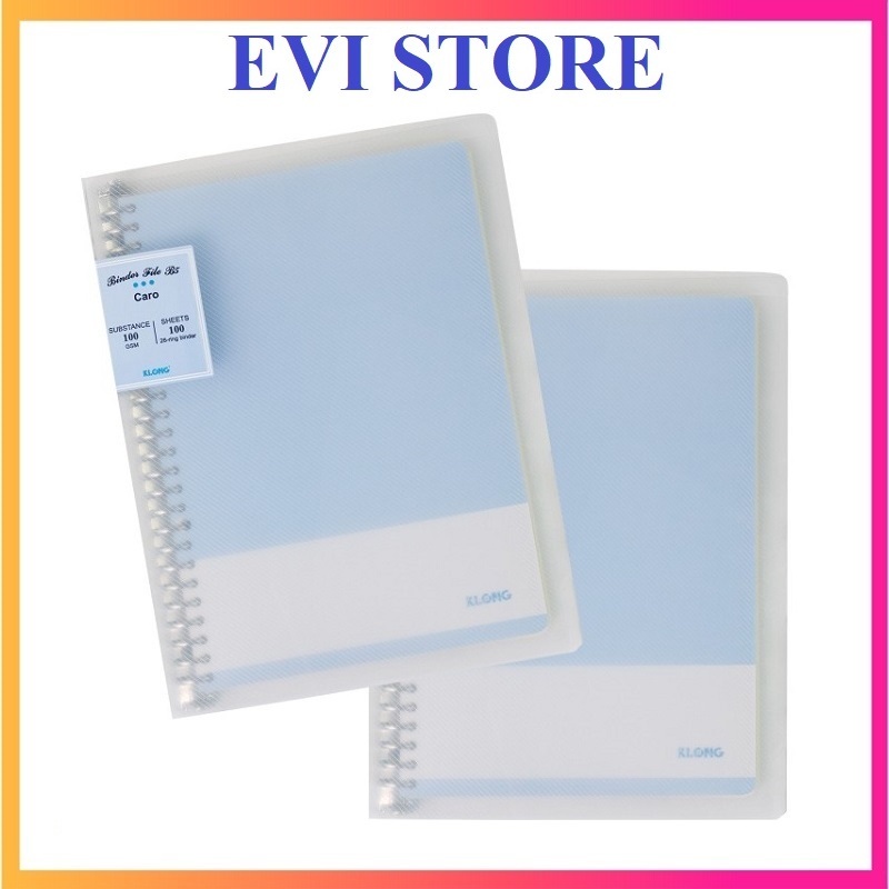 Sổ Caro nét đứt kẹp còng sắt khổ A5 / B5 / A4 100 tờ Klong 516 / 530 / 522 / Sổ Caro (6x6)mm