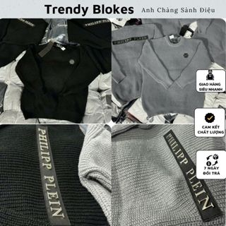 Áo Len PhiLip Đính Logo Nam Nữ Thiết Kế Chữ Nổi Sau Lưng Siêu Đẹp - Áo Len Dài Tay Boy Phố Hót Hít Cao Cấp - TRENDBLOKES