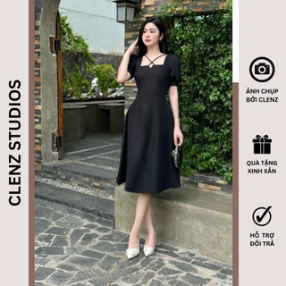 [ Clenz - Váy thiết kế cao cấp ] Đầm đen dáng dài dự tiệc dạo phố có size XS Bigsize D15