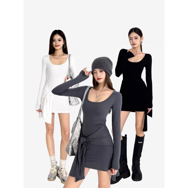 [HÀNG ĐẶT TRƯỚC] Đầm thun dài tay #1004