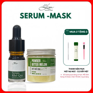 Combo serum khổ qua  mướp đắng, bột khổ qua handmade Lim - 100% từ thiên nhiên - chăm sóc da
