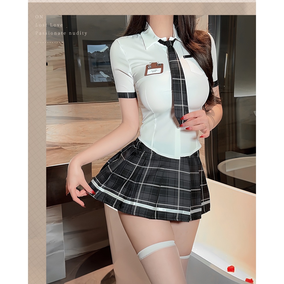 Đồng phục cosplay học sinh xếp ly sọc caro dễ thương cao cấp set nữ sinh anime kèm cà vạt sexy quyến rũ BIKI HOUSE N360 | BigBuy360 - bigbuy360.vn