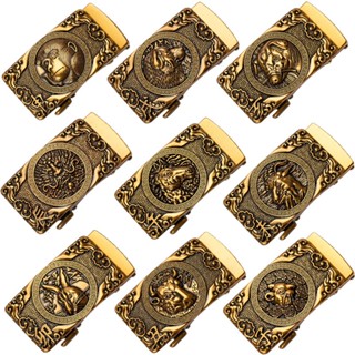  Đầu Khoá Thắt Lưng Nam 12 Con Giáp _ Mặt Dây Nịt Cao Cấp Cài Tự Động Dùng Cho Dây Có Rãnh Mặt Sau 