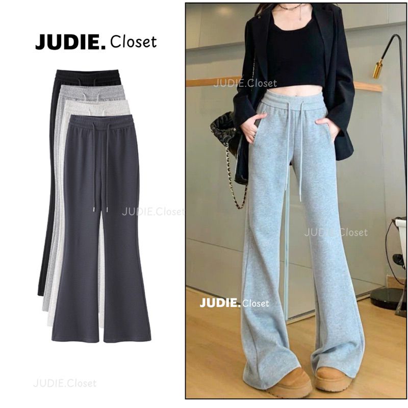 Quần Loe Nữ Chất nỉ Thiết Kế Nâng Mông,Quần Cạp Cao Tôn Dáng Cao Cấp JUDIE.Closet