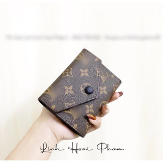 Ví mini cúc bấm đen dáng gập 3 fullbox (ảnh thật)