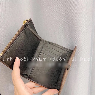 Ví mini cúc bấm đen dáng gập 3 fullbox (ảnh thật)
