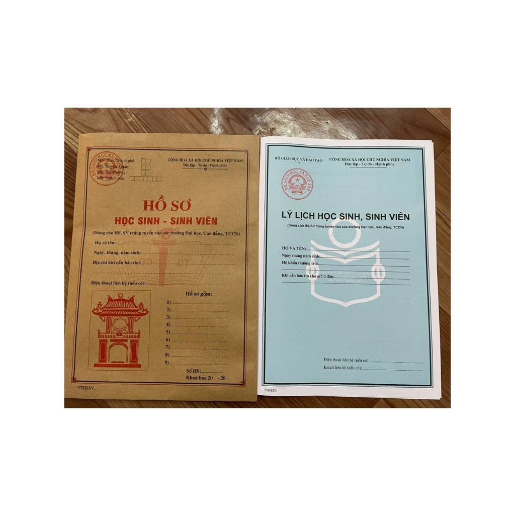 Combo 10 bộ hồ sơ học sinh - sinh viên - SP000383