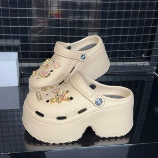 [Ảnh Thật] Sục Nữ Đế Cao 8P Tôn Dáng Gắn Charm Sticker Hoạ Tiết Không Đau Chân Mềm Mại Êm Chân Giữ Form Giày Shoes Dép