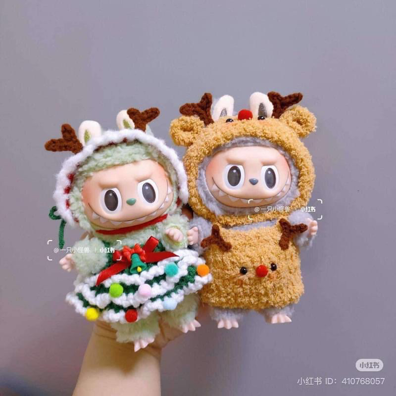 Quần áo cho labubu v1 v2, outfit cho labubu quần áo giáng sinh cho labubu quần áo noel cho labubu
