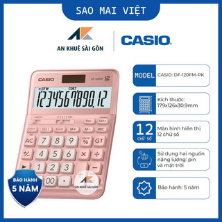 [Chính Hãng - Giá Sỉ] Máy tính Casio DF-120FM-PK [Màu Hồng] - Dành cho Shop bán hàng, kế toán, văn phòng