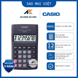   Chính Hãng - Sỉ  Máy tính bỏ túi Casio HL-815L-BK màu đen dùng cho văn phòng bán hàng - BH 5 năm 