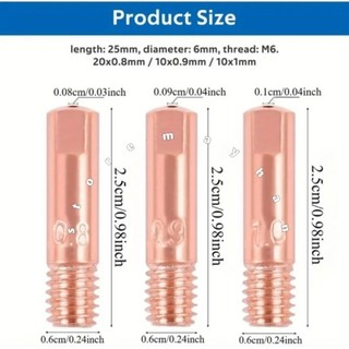 Béc hàn mig mini M6×25 BlackHorse Ngựa đen loại 0.8/0.9/1.0/1.2