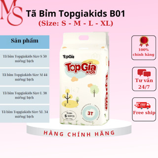 Tã bỉm Topgiakids B01, pH < 7 bảo vệ làn da của bé, đai chun đệm mây mềm mại, chống tràn tối đa