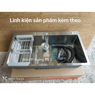    Hoả tốc 2h - Chậu đúc  Chậu rửa chén bát 1 hố lớn inox SUS 304 KT 90X50 - sản phẩm có nhiều phân loại lựa chọn 