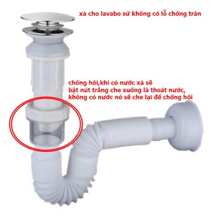  {DÙNG CHO LAVABO KHÔNG CÓ XẢ TRÀN} Ống Xả XiPhong Bồn Rửa Mặt Lavabo X06 xả ruột gà,chống hôi 
