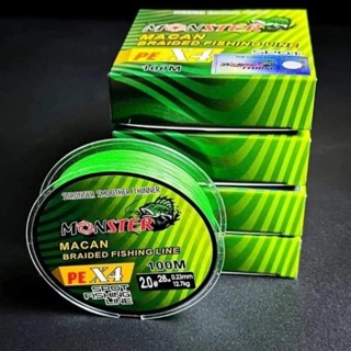 [ Chính Hãng] Dây Câu PE Monster Macan X4 100m Câu Lure,Câu Sông Hồ Độ Bền Cao Tải Cá Tốt