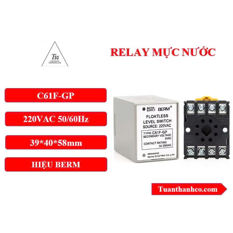 [LOẠI TỐT] Rơle Mực Nước C61F-GP Hiệu BERM