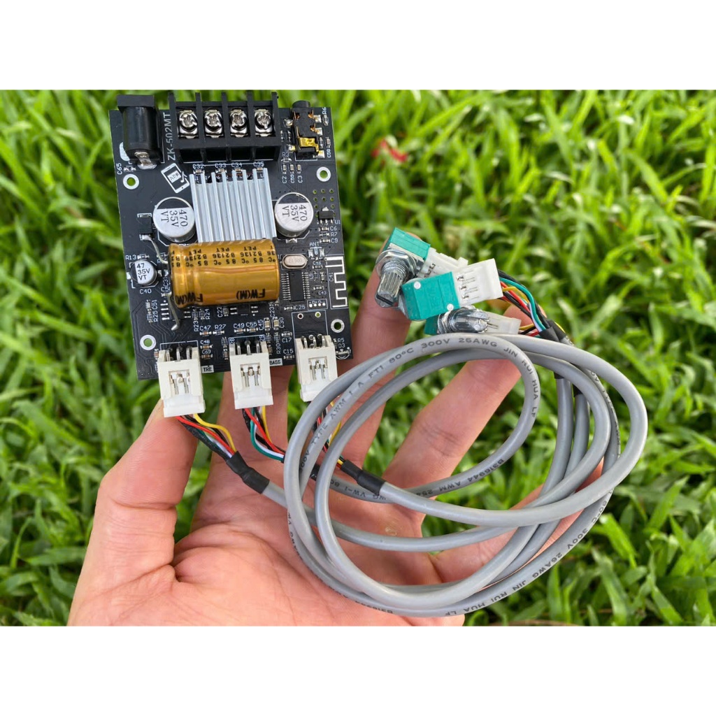 Mạch khuếch đại âm thanh và bluetooth 502mt mod mono độ thêm tụ bass mạnh chất âm hay