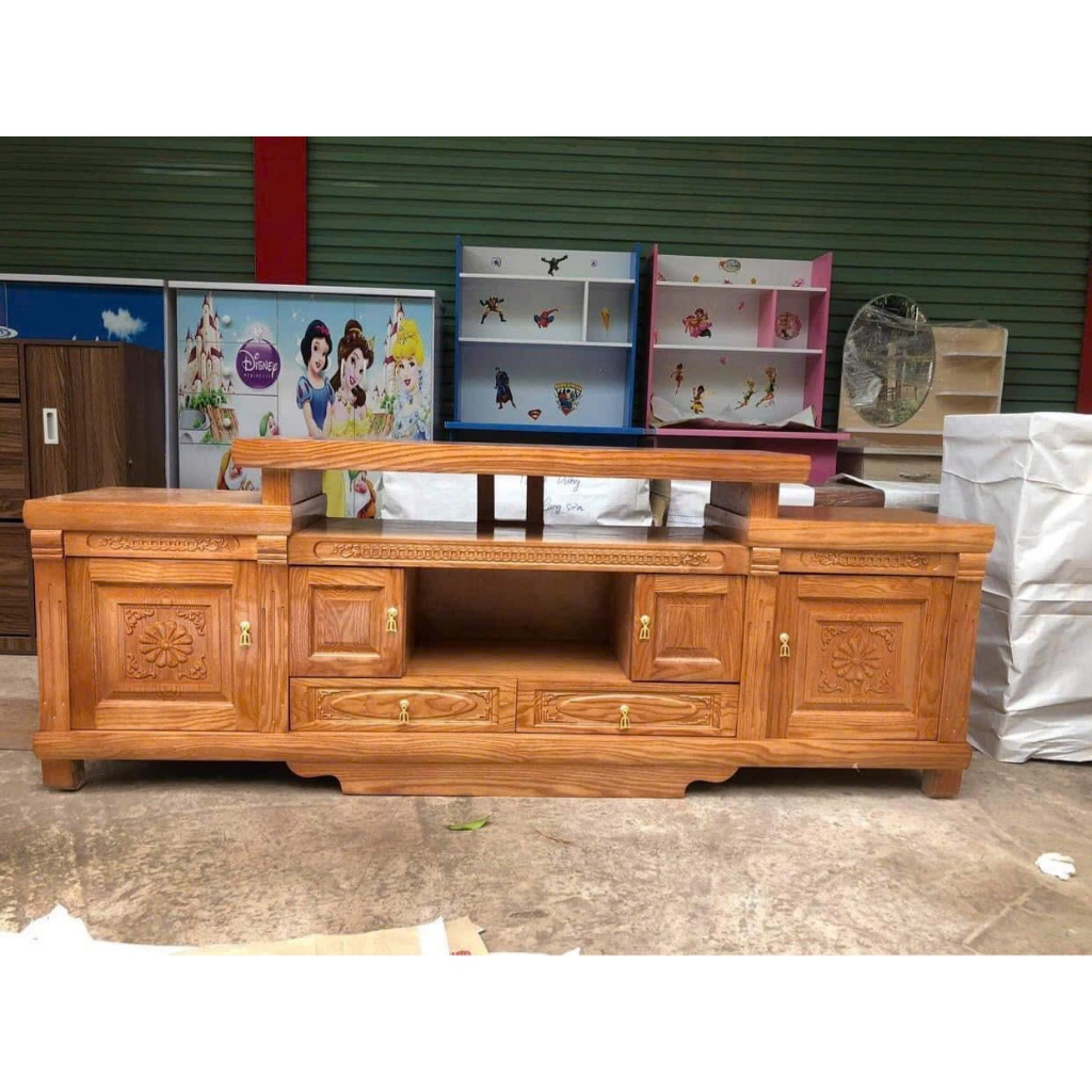 Kệ Tivi Sồi Kiểu Dáng Tân Cổ Điển Sang Trọng