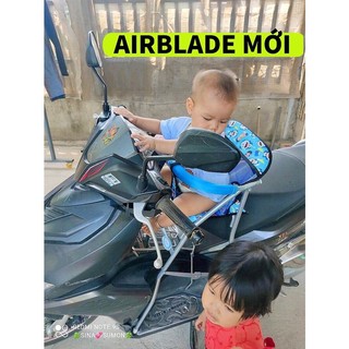 Ghế ngồi xe AIRBLADE (2014-2024) cho bé , Ghế ga xếp sắt sơn tĩnh điện , gấp gọn được an toàn cho bé , Ghế đi xe máy ab