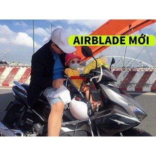 Ghế ngồi xe AIRBLADE (2014-2024) cho bé , Ghế ga xếp sắt sơn tĩnh điện , gấp gọn được an toàn cho bé , Ghế đi xe máy ab