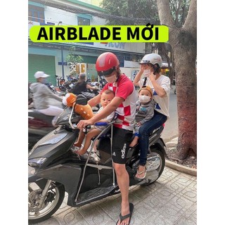 Ghế ngồi xe AIRBLADE (2014-2024) cho bé , Ghế ga xếp sắt sơn tĩnh điện , gấp gọn được an toàn cho bé , Ghế đi xe máy ab