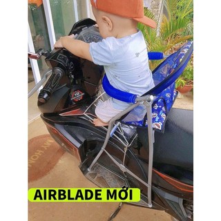 Ghế ngồi xe AIRBLADE (2014-2024) cho bé , Ghế ga xếp sắt sơn tĩnh điện , gấp gọn được an toàn cho bé , Ghế đi xe máy ab