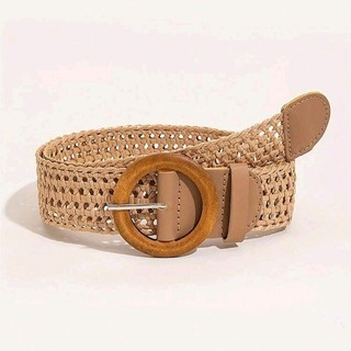   ORDER  Thắt Lưng Dệt Khoá Tròn Màu Nâu Be Vintage Basic Phong Cách Đồng Quê Bohemian Thời Trang 