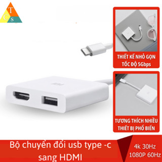 Adapter XlA0Ml USB-C to HDMI+USB 3.0 | Cáp chuyển USB-C sang HDMI và USB 3.0 /  Dây HDMI XlA0Ml