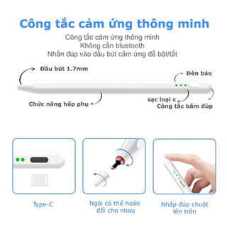Bút Cảm Ứng Stylus Kèm Sạc Cho Android IOS Windows Tablet