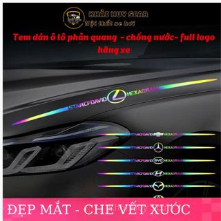 Tem Dán Xe Ô Tô Phản Quang Màu Laser, Decal Dán Ô Tô Chất Liệu Chống Nước, Đề Can Dán Logo Các Hãng Xe - Khải Huy Scar