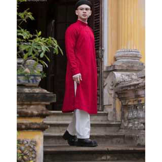 Áo ngũ thân tay chẽn cho nam may 2 lớp chất liệu lụa tây thi cao cấp bền đẹp | Việt Phục Minh Ngọc