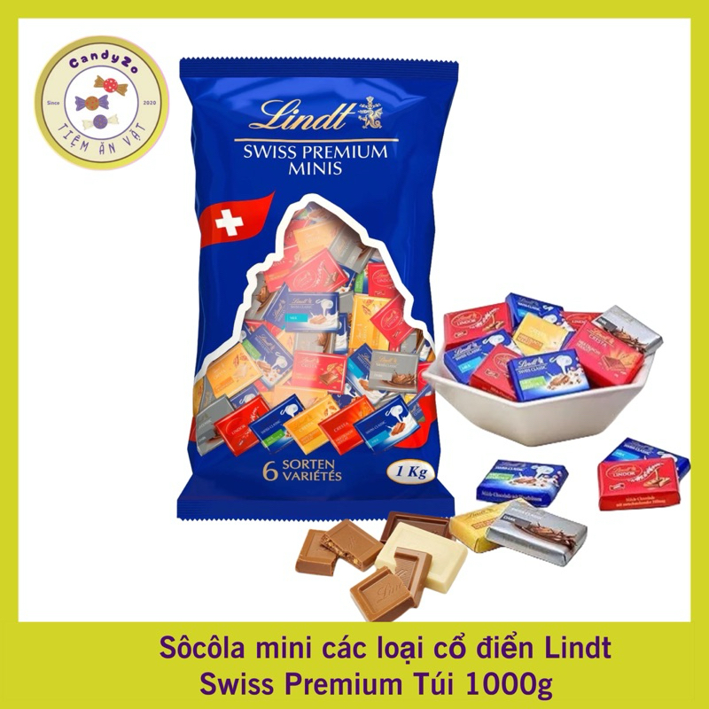 Sôcôla mini các loại cổ điển Lindt Swiss Premium Túi 1000g