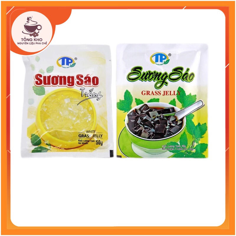 Bột Sương Sáo Đen Trắng 50g/ gói (Bột Làm Thạch Sương Sáo)